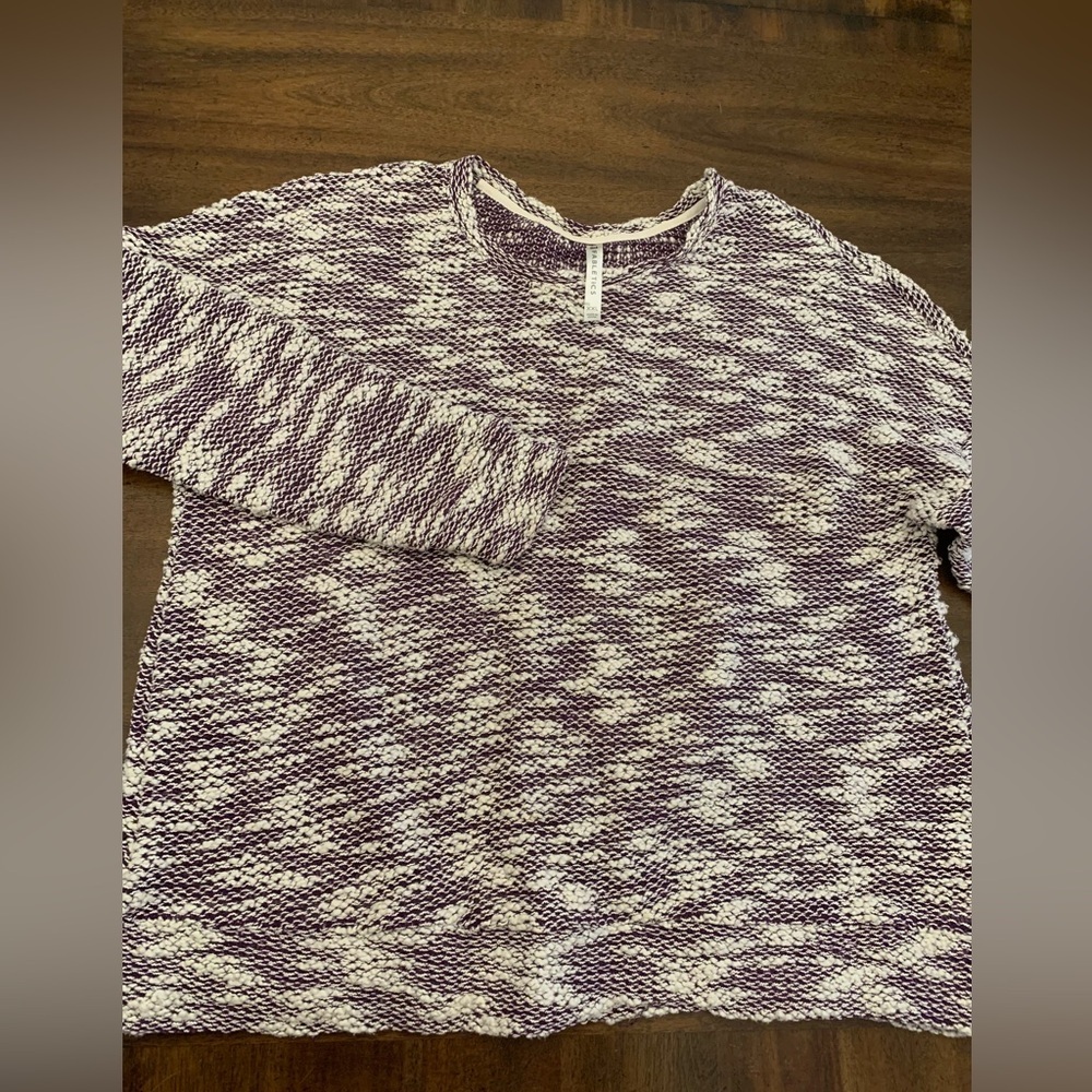 Purple and White Women's Sweater